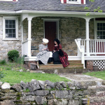 Donna and Trystan on the steps of Loren's 'spare' house, photo from Sarah