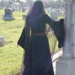 Trystan wearing Arwen mourning gown at Oak Hill Cemetery in San Jose Trystan wearing Arwen mourning gown at Oak Hill Cemetery in San Jose