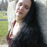Trystan wearing Arwen mourning gown at Oak Hill Cemetery in San Jose Trystan wearing Arwen mourning gown at Oak Hill Cemetery in San Jose