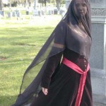 Trystan wearing Arwen mourning gown at Oak Hill Cemetery in San Jose Trystan wearing Arwen mourning gown at Oak Hill Cemetery in San Jose