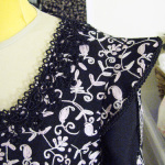 I modified the neckline and then trim, trim, trimmed