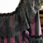 Stripey polonaise, done-ish, closeup