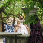 Sarah, Kendra, and Trystan in the cemetery