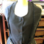 wool-trimmed 16th-c. doublet, in progress