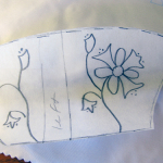 Design of the floral glove embroidery, back