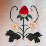 Back of strawberry glove embroidery, finished