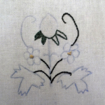 Back of strawberry glove embroidery, in-progress