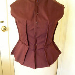 Bodice lining, front, in-progress Bodice lining, front, in-progress