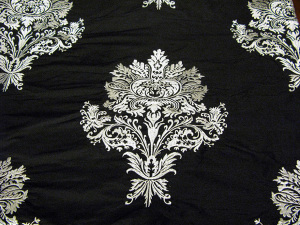 Black & white embroidered silk taffeta Black & white embroidered silk taffeta