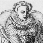 1581 - French noblewoman from Omnium Poene Gentium Habitus by Abraham de Bruyn (image source: elizabethan-portraits.com)
