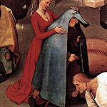 duckbillcloak-BruegelNetherlandishProverbs 1559, detail from Netherlandish Proverbs by Pieter Bruegel the Elder