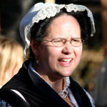Closeup of Trystan's lace-trimmed cap at Much Ado About Sebastapol faire 2011, photo by Claudia Laughter