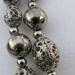 Silver beads, closeup Silver beads, closeup
