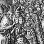 1610 - coronation of Queen Marie de Medici of France, Marguerite de Valois in background (image source: Bibliotheque Nationale de France)