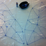 Painted blue "veins" for fairy wings