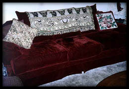 slipcovered couch